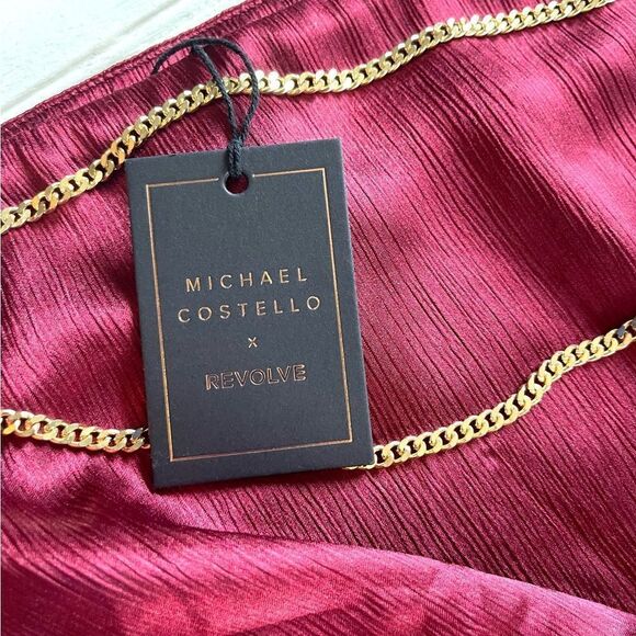 Michael Costello x Revolve Annika MIDI Deep Red Skirt - Picture 10 of 11